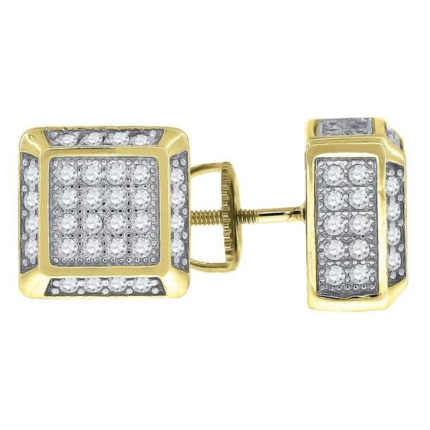 925 Sterling Silver Cubic Zirconia CZ Cluster Square Unisex Stud Earrings 925 Sterling Silver Cubic Zirconia CZ Cluster Square Unisex Stud Earrings